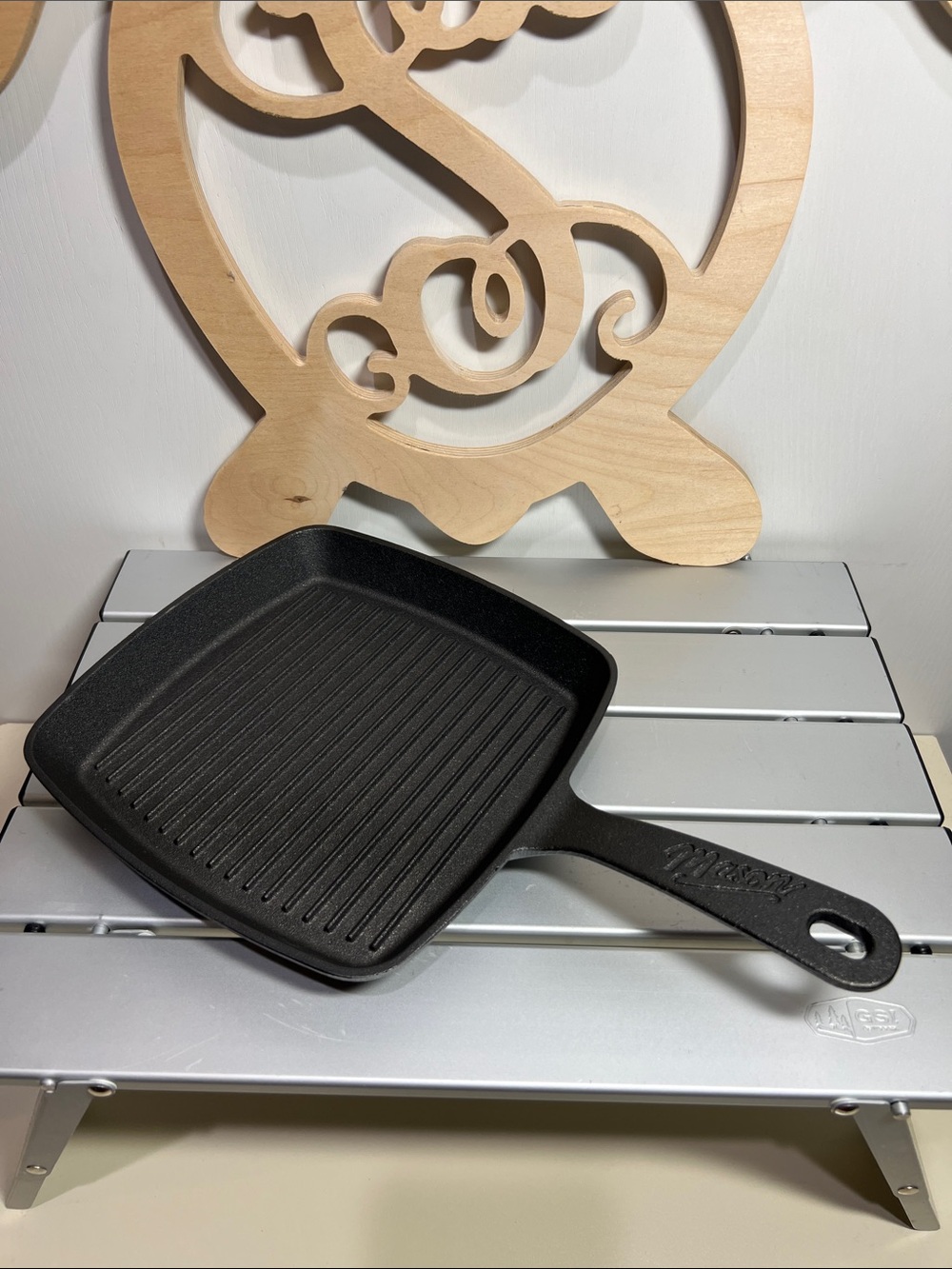 Mason 8” Square Pre-Seasoned Cast Iron Grill Pan - Black